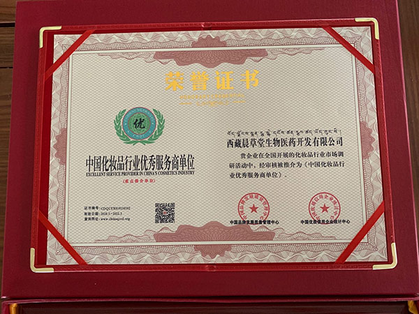 優(yōu)秀服務商榮譽證書